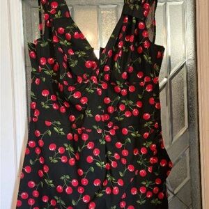Cherry Print Sleeveless Dress